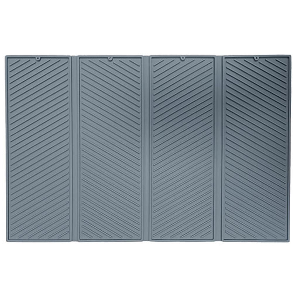 

Silicone Foldable Dish Drain Pad with Hanging Hole Tableware Draining Pad Four-Fold Heat Resistant Mat for Kitchen Counter 580.00x380.00x5.00mm серый