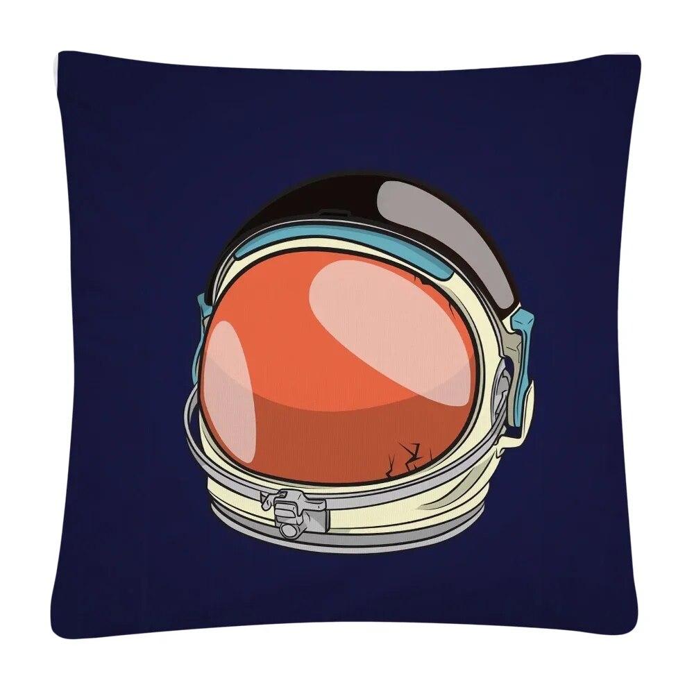 Home Decor Car Sofa Cushion Cover Astronaut Cartoon Pattern Print Square Pillowcase