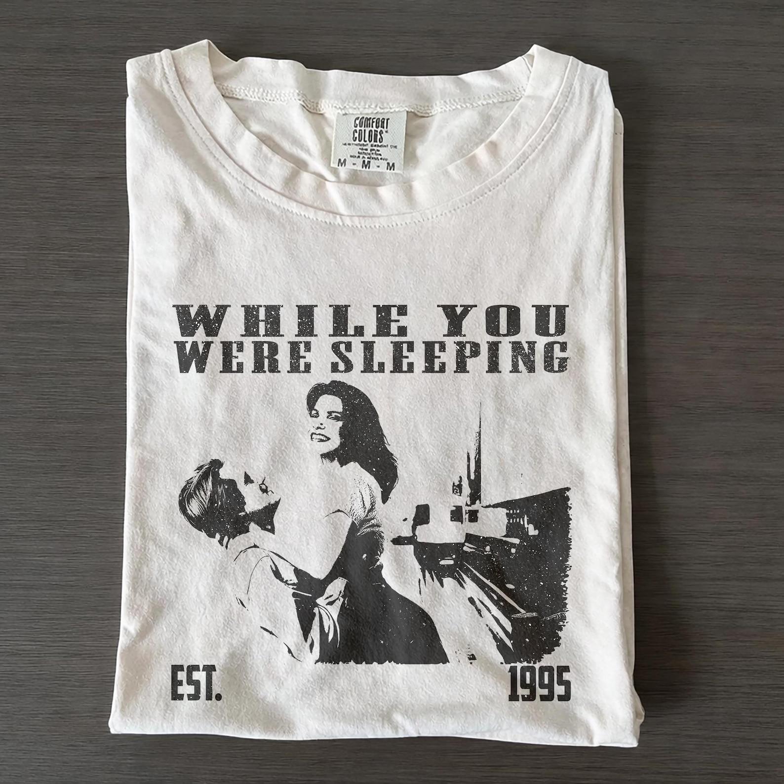 While You Were Sleeping Movie Shirt, Romantic Comedy Film Graphic, Comfort Colors Vintage Tee M