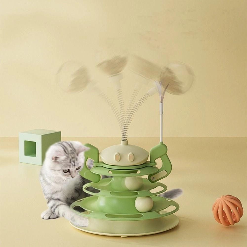 Detachable Cat Ball Track Toy Rotating Pet Puzzle Training Toy Cat Turntable Toy  Multi-Cat