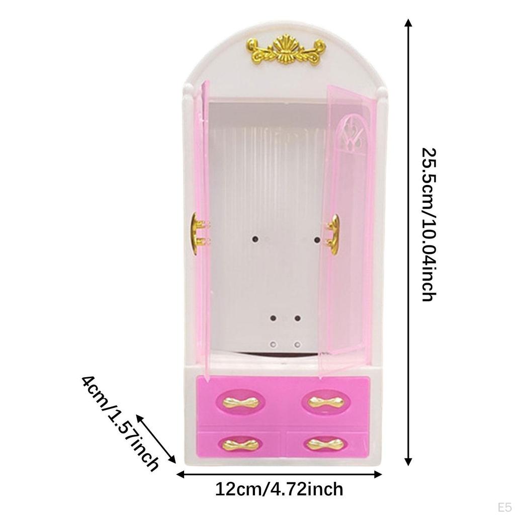 Mini Wardrobe Doll Clothes Holder DIY Versatile Creative Miniature House Furniture for Childrens Day