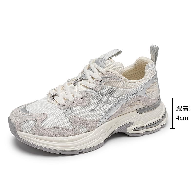 Platform shoes breathable and versatile high-end women's shoes small people show height new 2025 casual shoes dad shoes