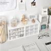 Ins Nine-grids Storage Box Dustproof Drawer Type Box Desktop Stationery Jewelry Cosmetics Storage With Lovely Stickers