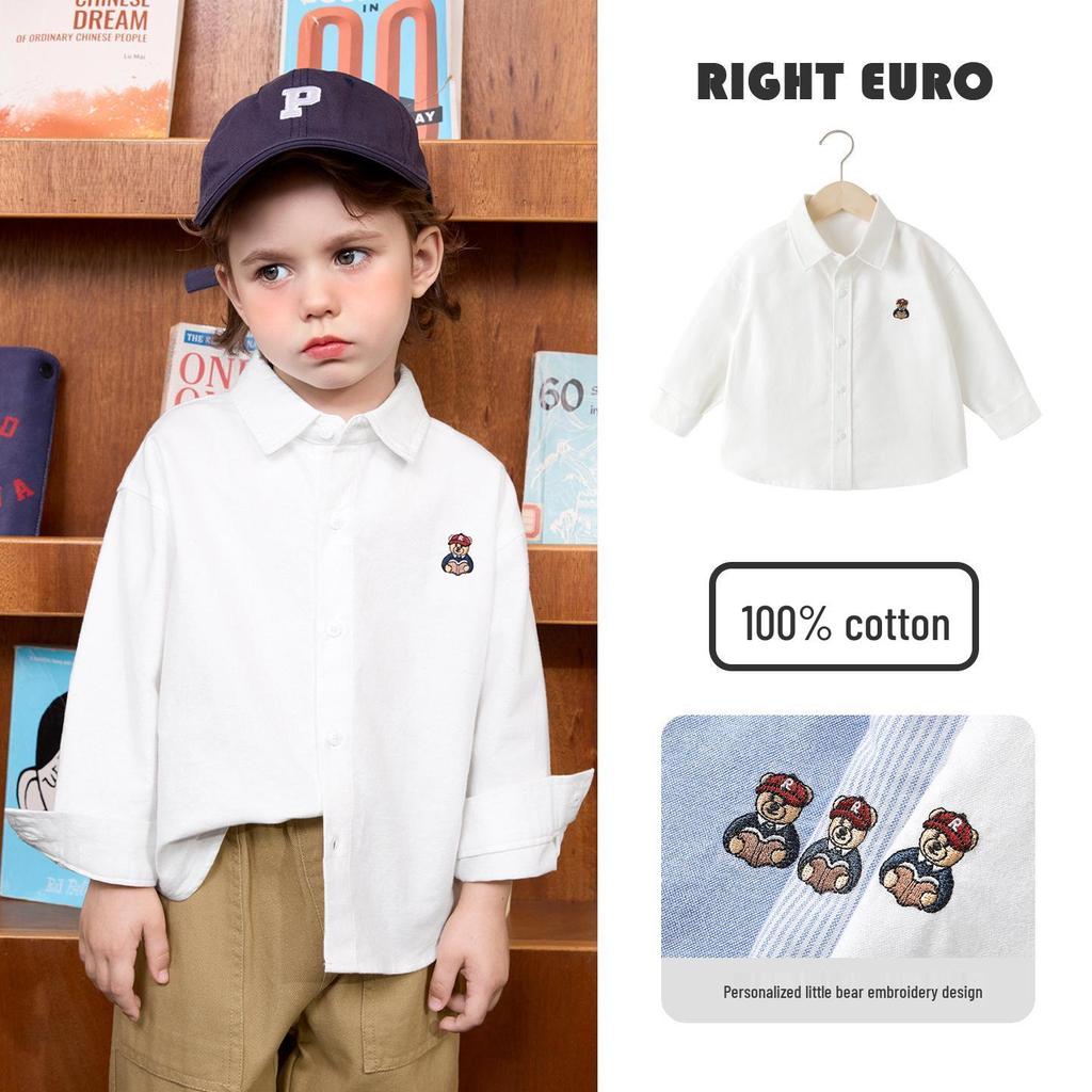 Right European Boys' Denim Shirt Jacket - New Spring/Autumn 2026 Style Trendy Kids' Clothing