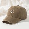 Fashionable Cross Print Baseball Cap Retro Washed Duck Cap High Quality Versatile Casual Fishing Hat