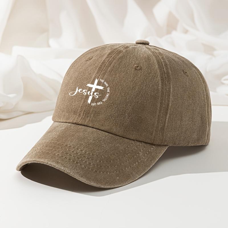 Fashionable Cross Print Baseball Cap Retro Washed Duck Cap High Quality Versatile Casual Fishing Hat