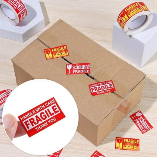250Pcs Fragile Warning Sticker Roll Handle With Care Keep Shipping Express Label Useful Tag