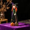 Halloween Gift for Friends Witch Table Decoration, Cute Wooden Centerpiece, Farmhouse Autumn Decorations Ornament with Broomstick Pumpkin Ghost