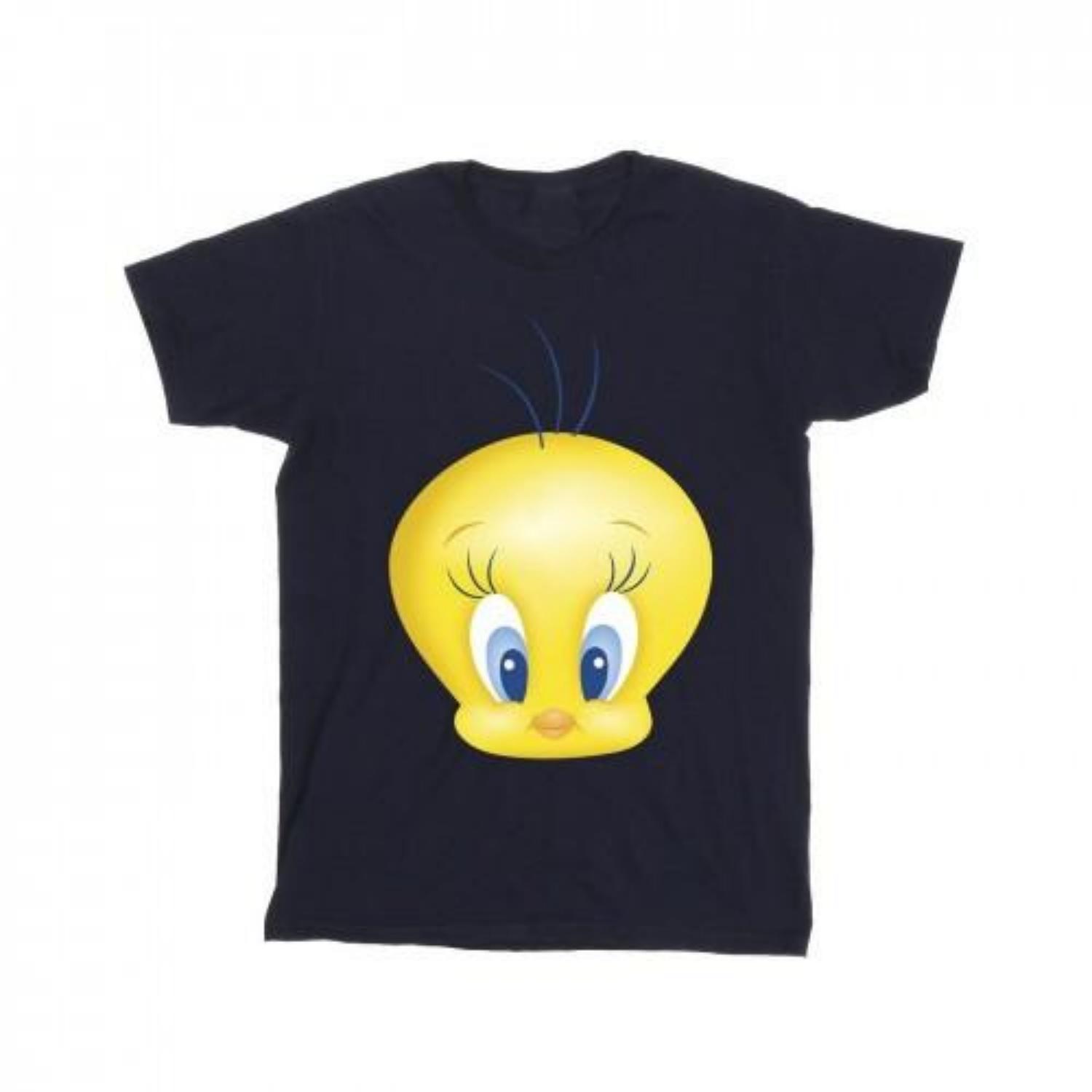 Looney Tunes Mens Tweety Face T-Shirt S чёрный