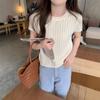 Korean Style Twist Hollow Knitted Short Sleeve Women's Spring/Summer 2025 Top