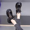 2025 New Platform Loafers Small Leather Shoes Women's Autumn Fashion Casual Versatile Lace-up British Height-increasing Single Shoes