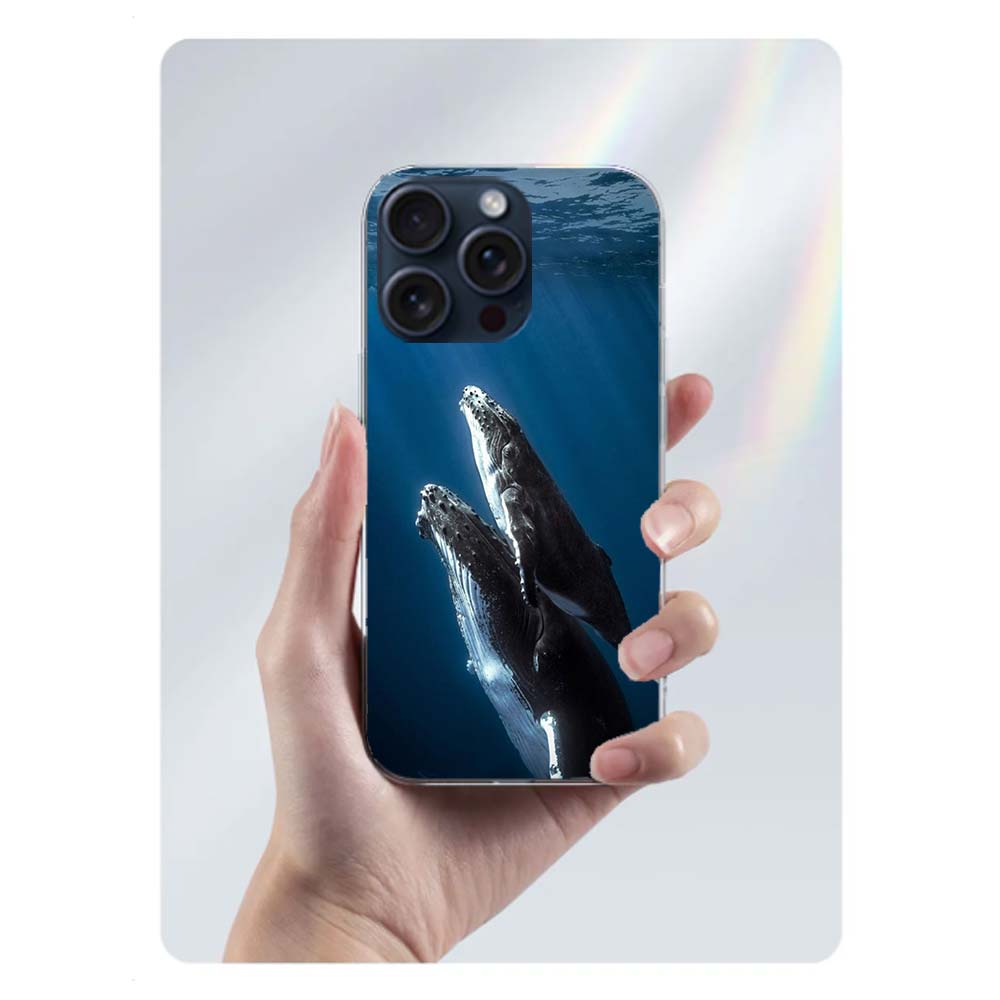 Whale Sea Giant Clear Phone Case For Iphone 17 Air 16 Pro Max 15 Pro 14 Plus 17E 16E 11 13 12 Mini Cover Cases Fundas Cell TPU C