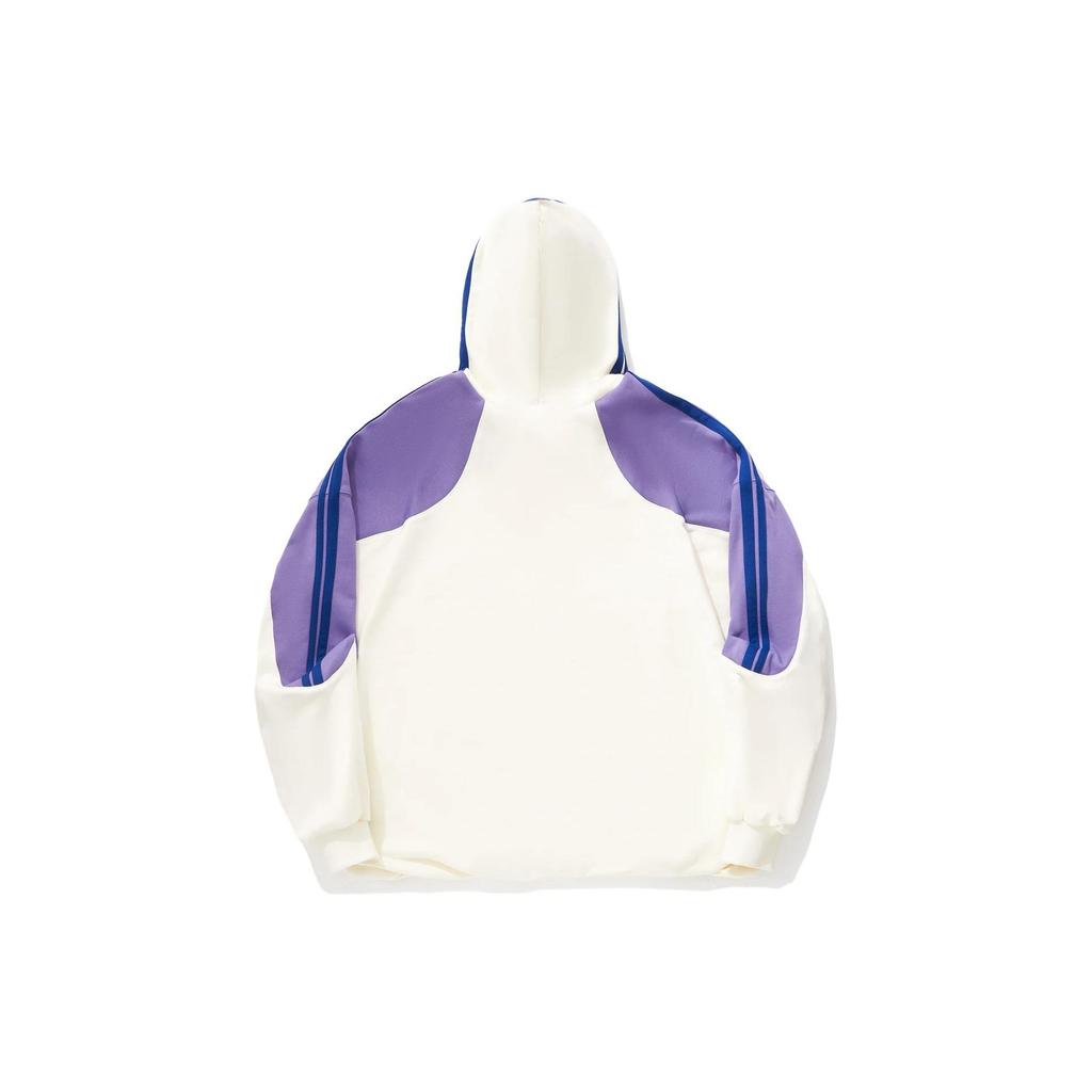 Li Ning Color Block Loose Fit Pullover Hoodie Unisex Hoodies Off-White AWDU341-1