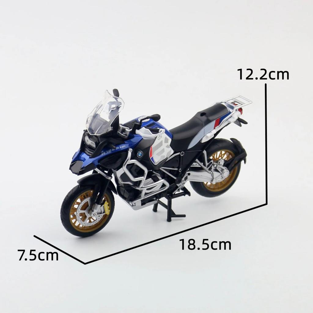 1/12 BMW R1250 GS Toy Motorcycle Diecast Metal Model 1:12 Off-Road Sport Racing Sound & Light Collection Gift for Boy Children