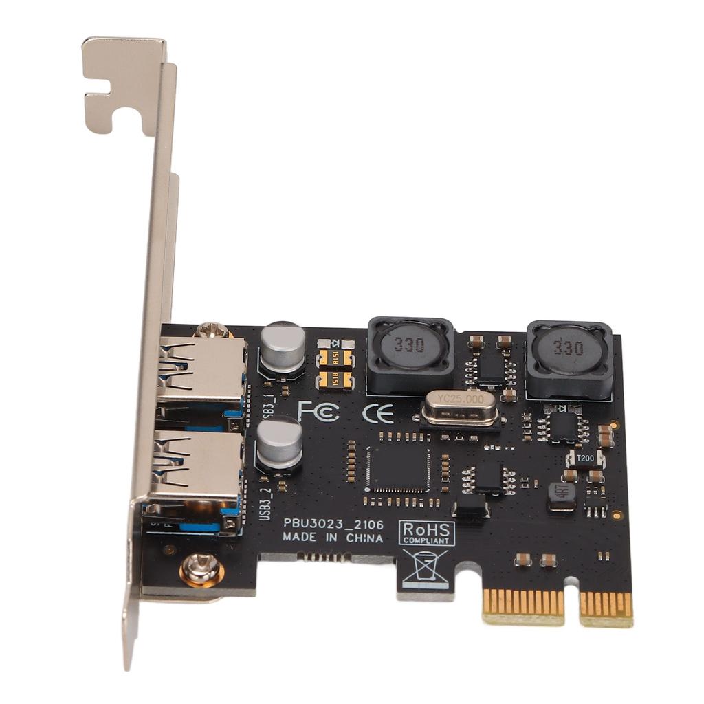 PCIE To USB 3.0 Expansion Card Enclosed High Power Inductor 2 Port USB3.0 Interface Card