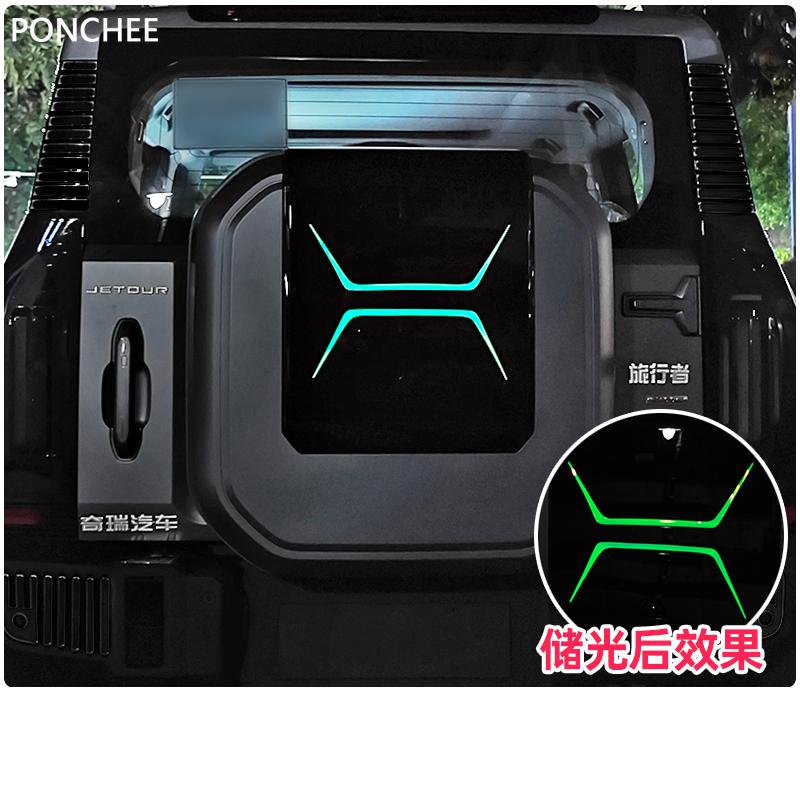 For JETOUR T2 Shanhai T2 2024-2026 Decals of The Spare Tire Cover Sticker Trunk Lid Warning Car Sticker Decorative Strip