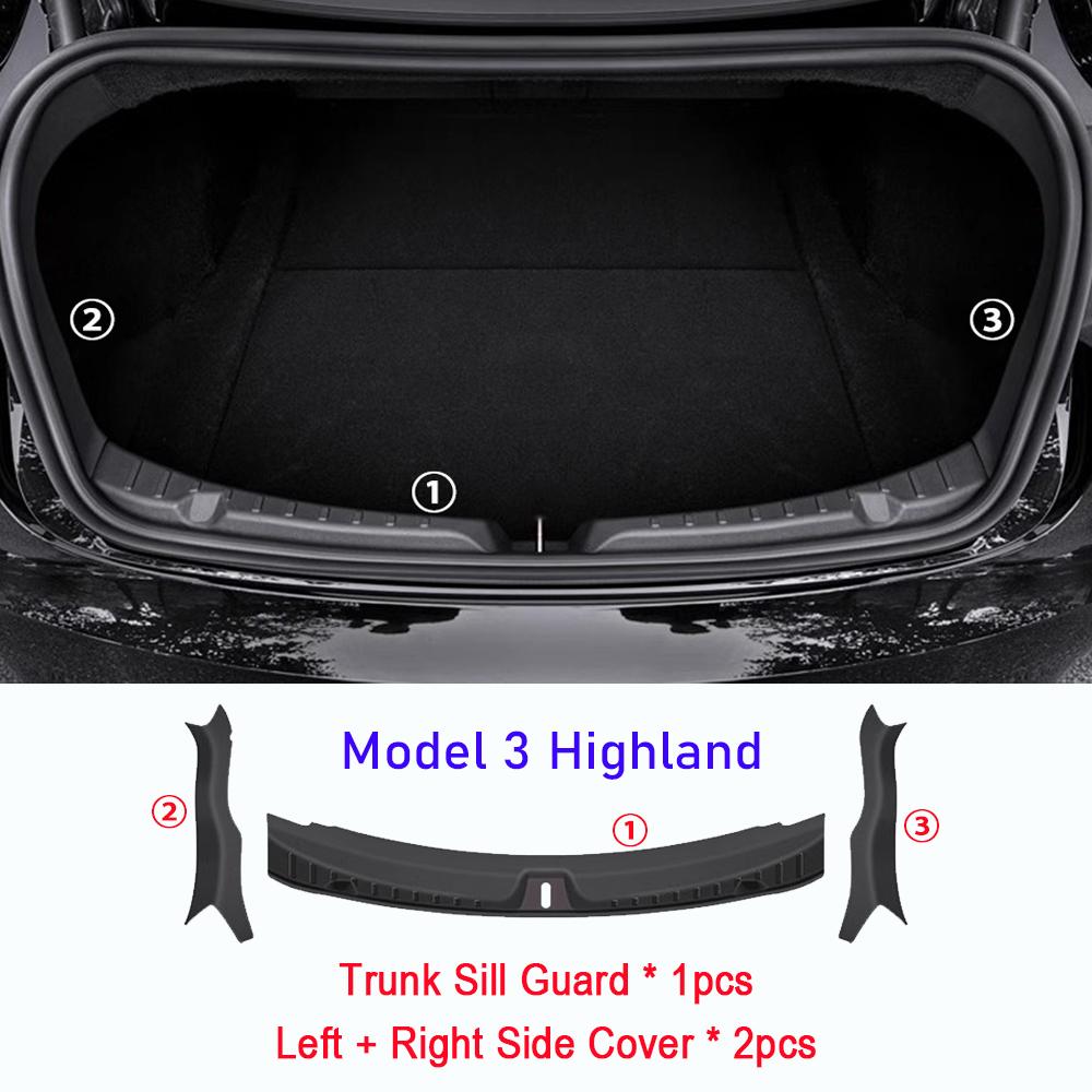 Trunk Sill Protector for Tesla Model Y Juniper 2025 Model 3 Highland Rear Bumper Guard Cover Organizer Mat Cargo Pad Accessories