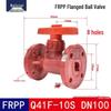 FRPP Red Plastic Corrosion-Resistant Ball Valve for Pharmaceutical and Chemical Use.