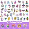100 New Purple Gothic Skull Mixed Graffiti Stickers