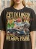 Get In Loser We're Going Insane Raccoon Shirt, Driver Meme, Crazy Trash Panda, 90s Vintage Retro Bootleg