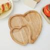 User Friendly Rubberwood Heart Shape Tray Serving Plate Suitable for Easy Cleaning Dessert Serving in Various Setting