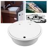 430mmx140mm/16.93x5.51in RV Kitchen Sink Round White Acrylic Hand Wash Basin Sink with Lid for Carav