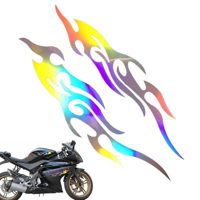 Rebornsun Motorcycle Decal, Flame Design for Car | 2 Pack Waterproof Emblem for Motorcycle, Scooter, Snowmo, Luggage, Skateboard, Truck