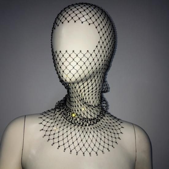 Fishing Net Hat Elastic Sparkling Rhinestones Design Solid Color Headgear Nightclubs Music Festivals Stage Dressing Headwear