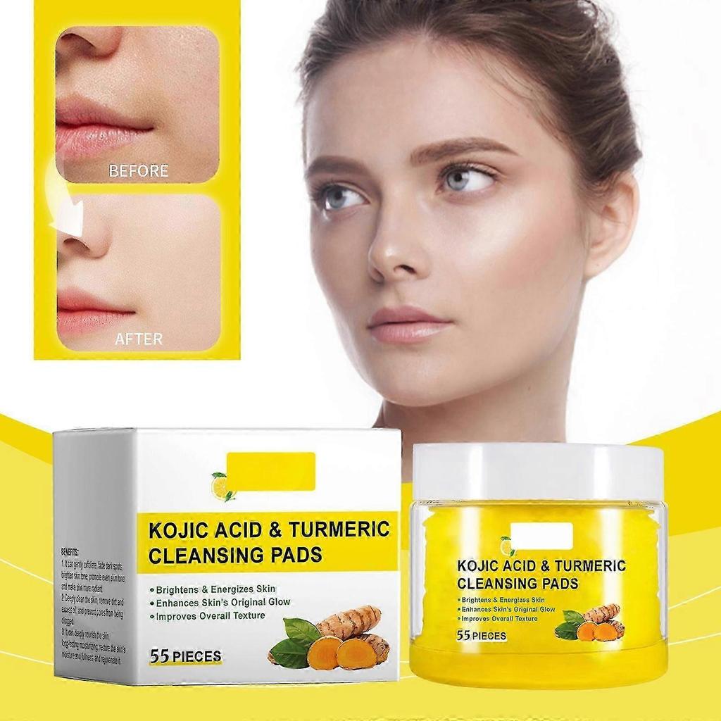 Turmeric Cleansing Pads, Kojic Acid And Turmeric Cleansing Pads Helps Balance Skin Oil And Water,Facial Skin Cleansing Pad