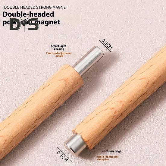 Baguette Aimantée Double Tête Forme Y Fil de Fer Set d'Outils de Manucure Facile à Utiliser Portable Bois Aimant Cylindrique Fort Kit Barre
