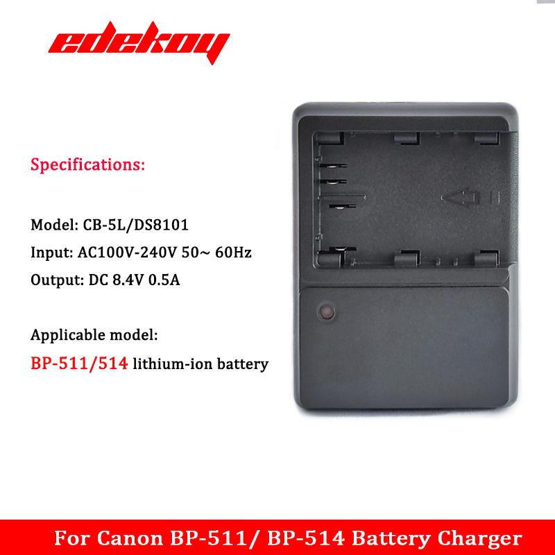 DS8101 CB-5L CB5L Battery Charger For Canon Optura 10 100MC 20 200MC 50MC Pi Xi  ZR10 ZR30 Camera BP-511 BP-514 BP-512 Battery