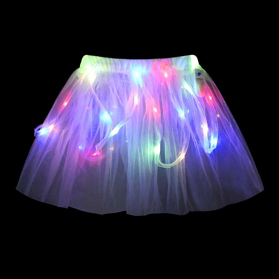 Vestito LED Luminoso per Bambina Ragazza Bambini Viola Verde Costume Cosplay Carnevale Festa di Compleanno Vestiti Costume di Halloween Abito da Ballo