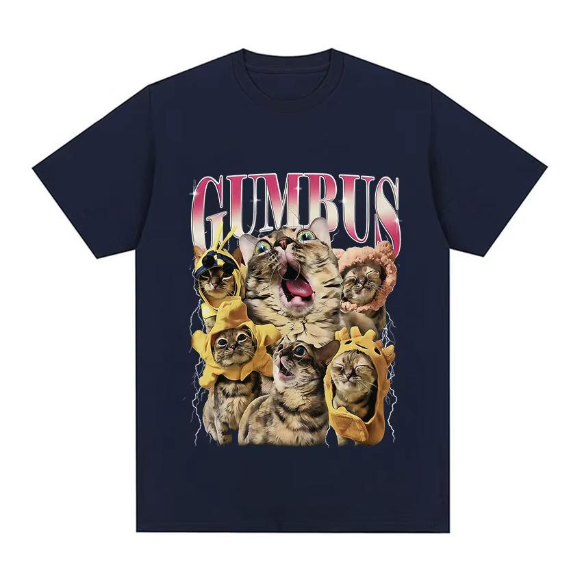 Vintage Gumbus Funny Cat Meme Graphic Tshirt Unisex Unisex Fashion Harajuku Short Sleeve T Shirt Oversized High Quality Cotton Tees
