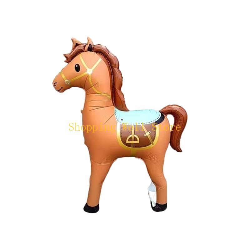 

KX4B Horse Aluminum Foil Balloon 133x148cm Large Birthday Balloon For Kids Birthday Decoration Family Gatherings