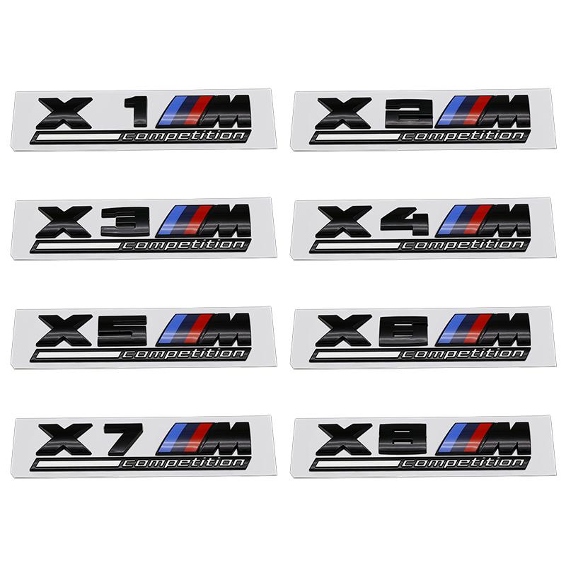 FA6ABS Tricolor M mark Competition Car Trunk Badge Emblem Thunder Edition Sticker For BMW 7m 8x1m X2M X3M X4M X5M X6M X7M x 5