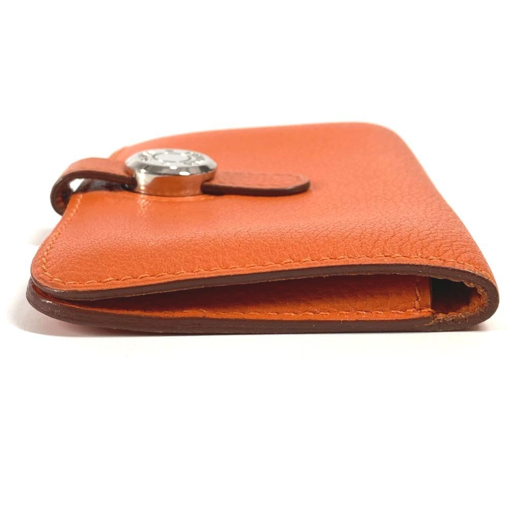 HERMES Serie Dogon logo Bifold card holder/pass case with key chain Card Case