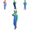 Familyfriendly Super Mario Bros Luigi Cosplay Costume Bright Colorful Full Body Suit For Halloween And Parties