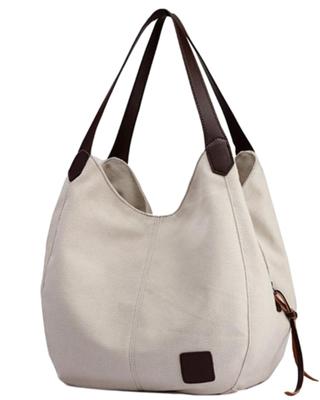 Cocos Pygmy Women's Casual Canvas Tote Bag, Lightweight, Durable Canvas, Round, 1402 (Natural)