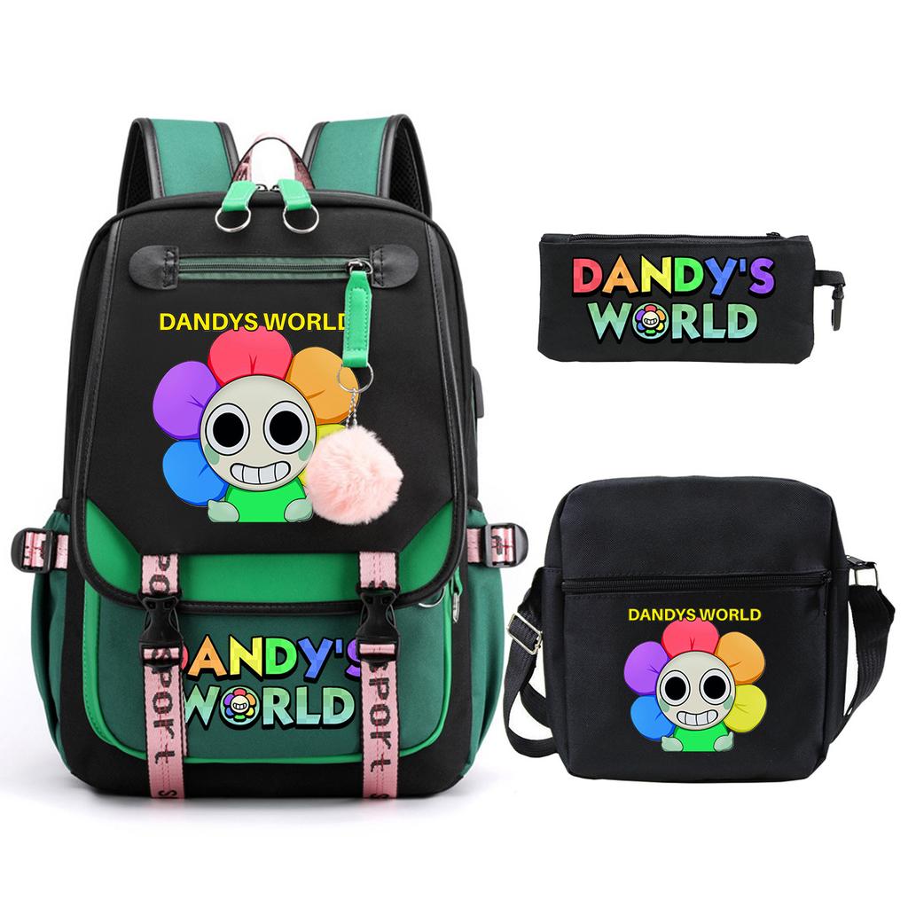 Dandy's World School Trend Children's Backpack Set Large Capacity Primary and Secondary School Student Leisure Bag