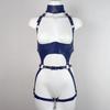 Sexy Women Bodystockings With Pu Leather Belt Harness Fetish Harness Bondage With Chain Garter Belt Gothic Thigh Sword Belt Sets