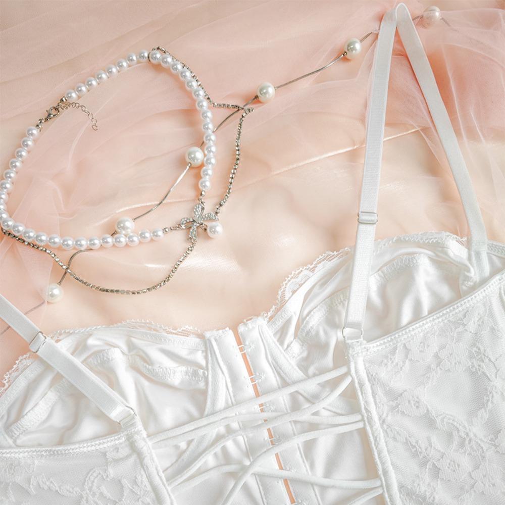 Hollow Lace Corset Slim Fit Suspender Vest Elastic Crop Tops Travel