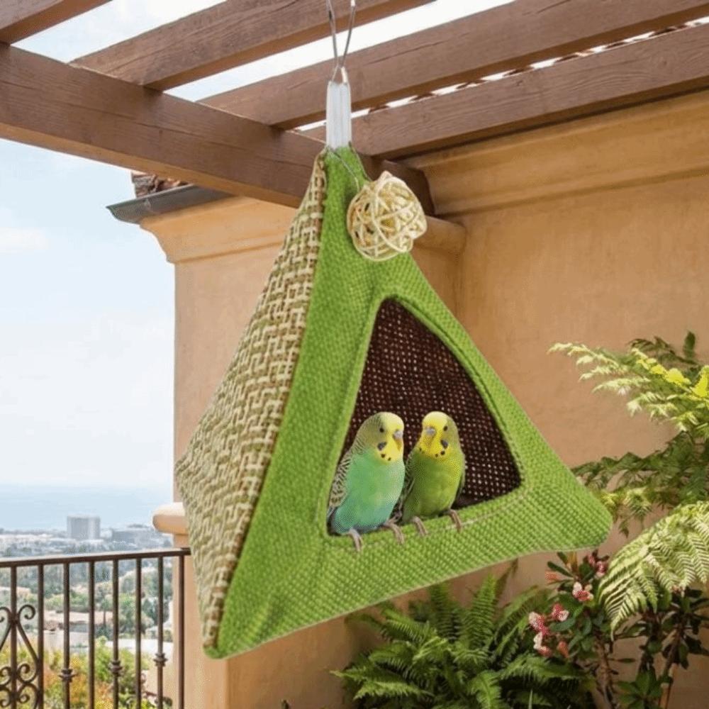 Cooling Mat Parrot Birdhouse Triangular Bird Hammock Triangular Bird Hut  All Season