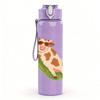 1PC Lying Spotted Cow Cartoon 750ml Color Plastic Sports Water Bottle Leakproof Flip Straw Lid Suitable for Sports Office Home Use