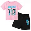 Set Estivo per Bambini Marca Messi Stampa T-shirt a Maniche Corte + Pantaloncini Set 2 Pezzi Tuta Sportiva Moda Casual Bambino Ragazzo Ragazza Abbigliamento per Fan
