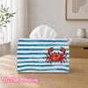1pc 2D Flat Printed 17.78X10.92X12.95cm Tissue Box Blue White Striped Crab Nautical Ocean Graphic Decorative Napkin Storage for Living Room And Bedsid