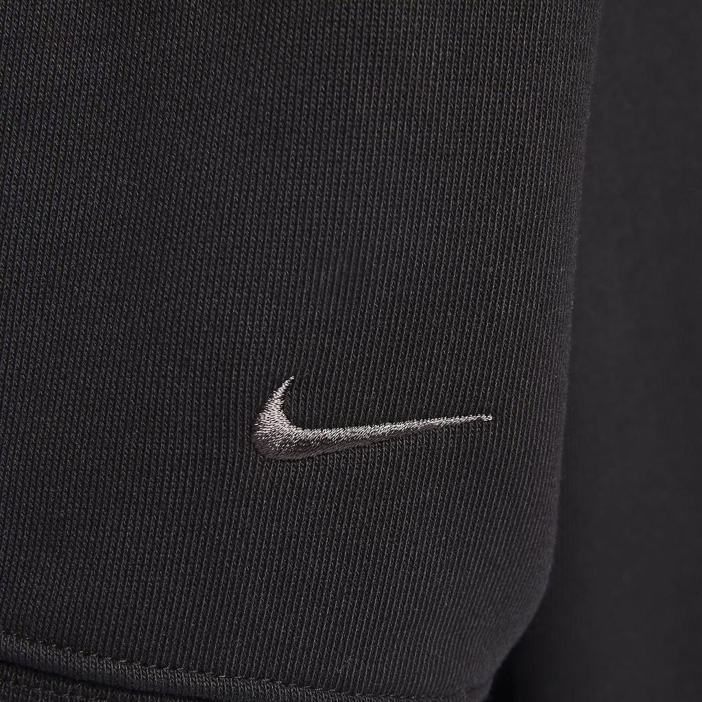 Nike Logo Print Drawstring Hoodie With Long Sleeves Women Tops Charcoal-Gray DQ5807-045