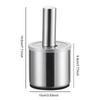304 Stainless Steel Household Mashing Jar Anti-Slip Thick Grinding Bowl Wear Resist Mortar and Pestle Set for Lemon Spices Herbs