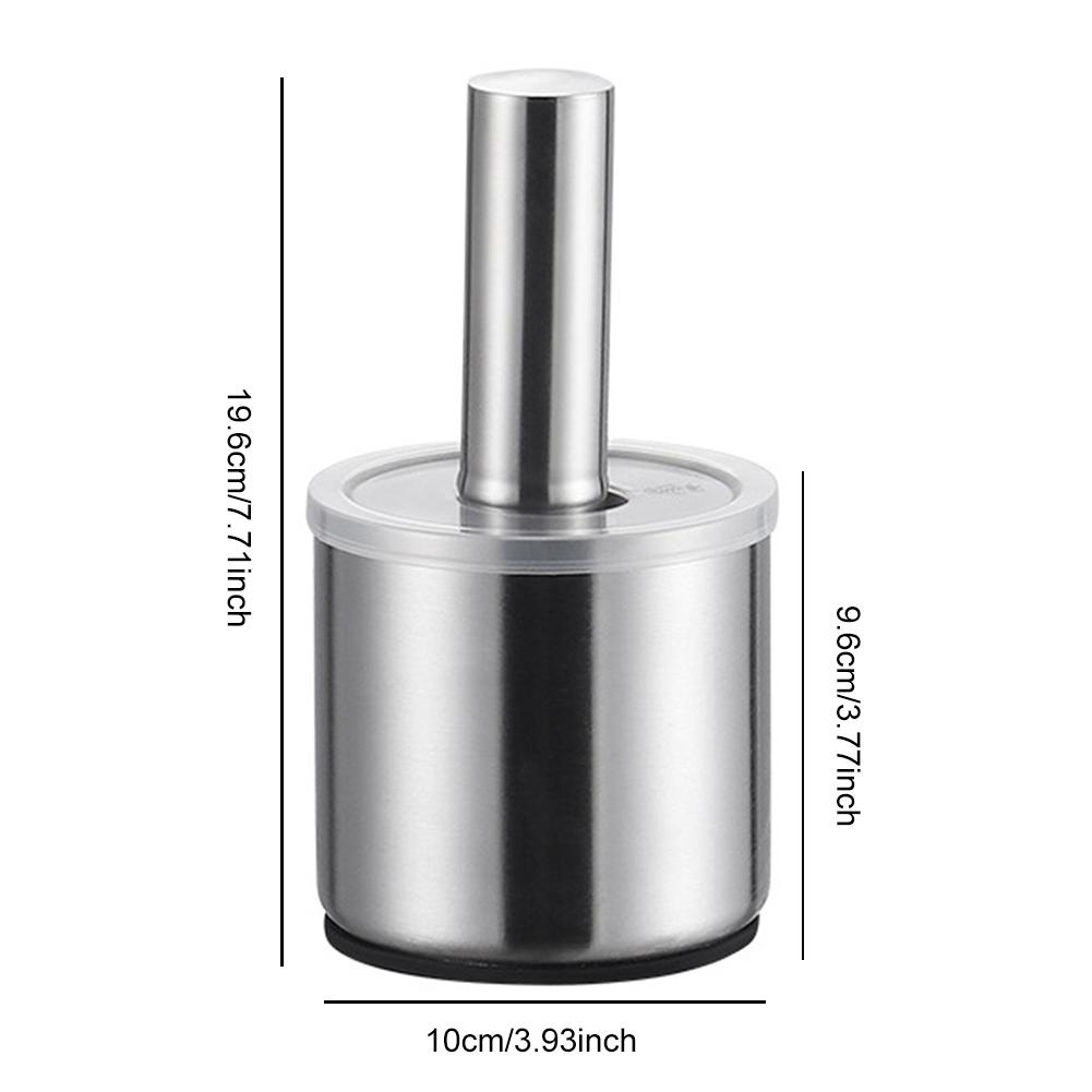 304 Stainless Steel Household Mashing Jar Anti-Slip Thick Grinding Bowl Wear Resist Mortar and Pestle Set for Lemon Spices Herbs