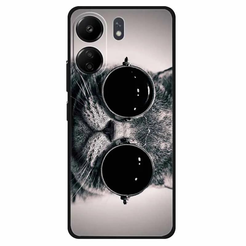 Funda For Xiaomi Poco C65 Case Soft Lion Wolf Black Shockproof Back Cover for Poco C65 C 65 Soft Case Poco C65 Cool Soft Bumper