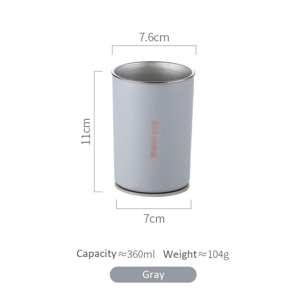 Minimalist Stainless Steel Magnetic Toothbrush Cup Drainage Anti-Scale Mouthwash Cup Dustproof Drinking Cup Bathroom серый